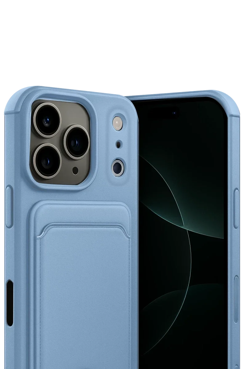 Apple iPhone 17 Pro Max Kelvin Kartvizitli Silikon - Mavi