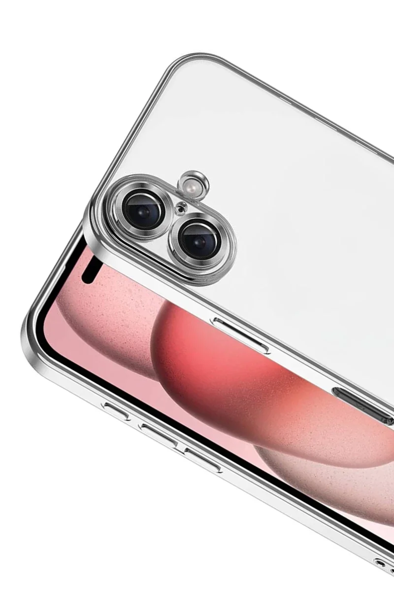 Apple iPhone 17 Razer Lensli Silikon - Gümüş