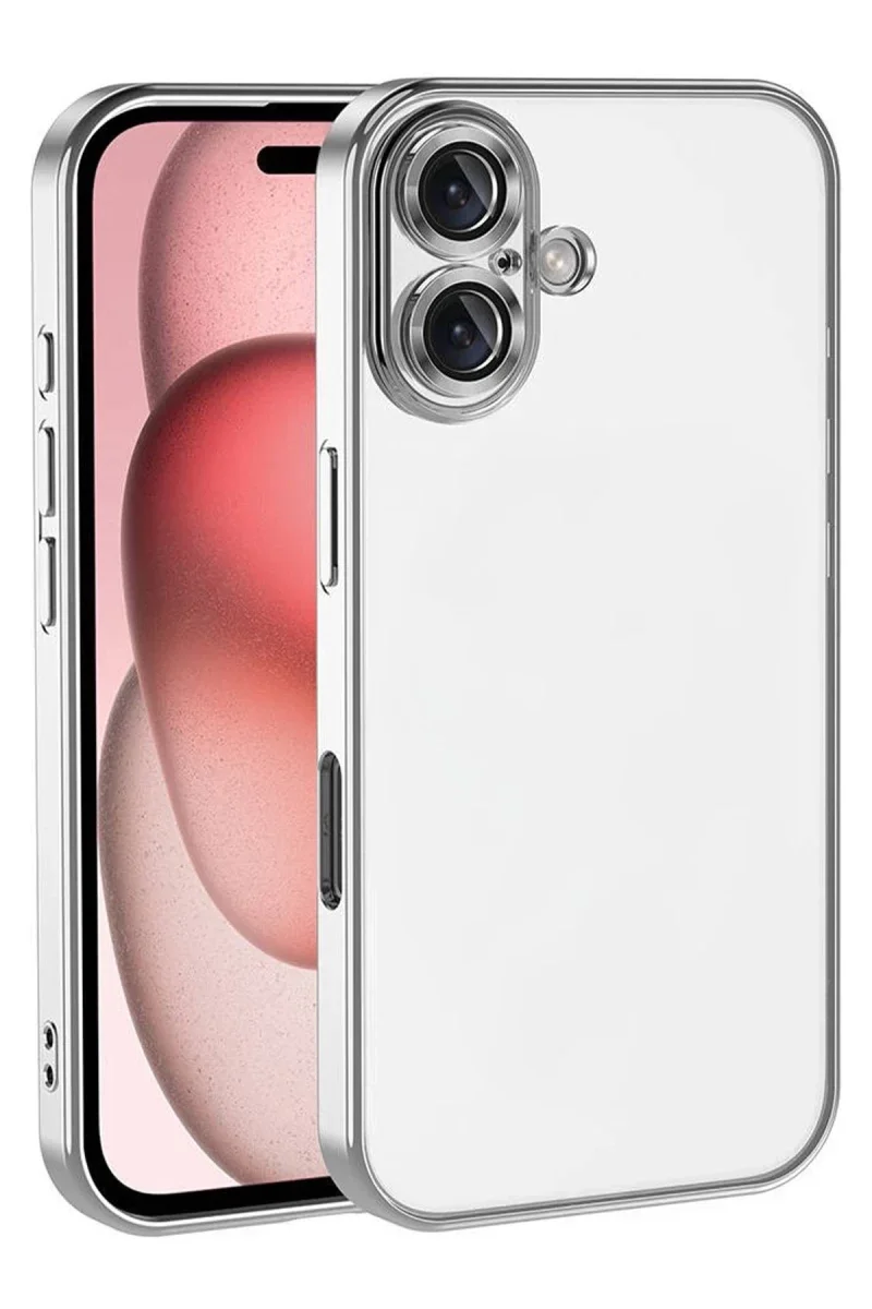 Apple iPhone 17 Razer Lensli Silikon - Gümüş