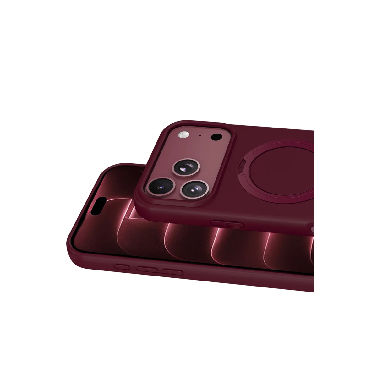 Apple iPhone 18 Pro Max Regal Magsafe Standlı Kapak - Bordo