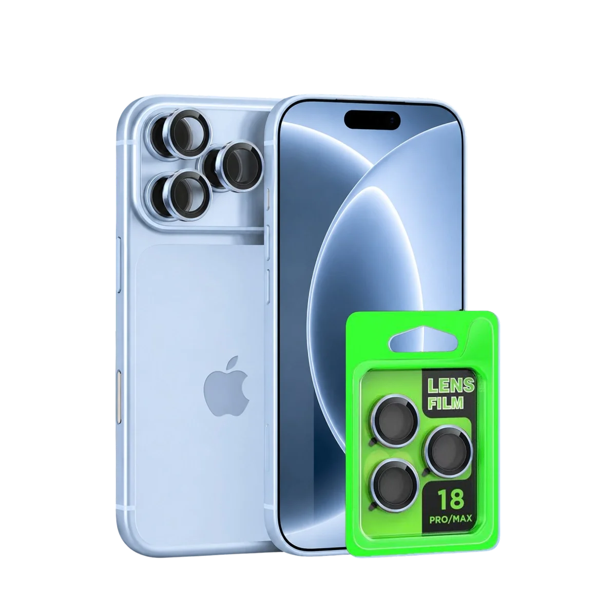 Apple İphone 18 Pro Raze Metal Kamera Lens - Açık Mavi Apple İphone 18 Pro Raze Metal Kamera Lens - Açık Mavi