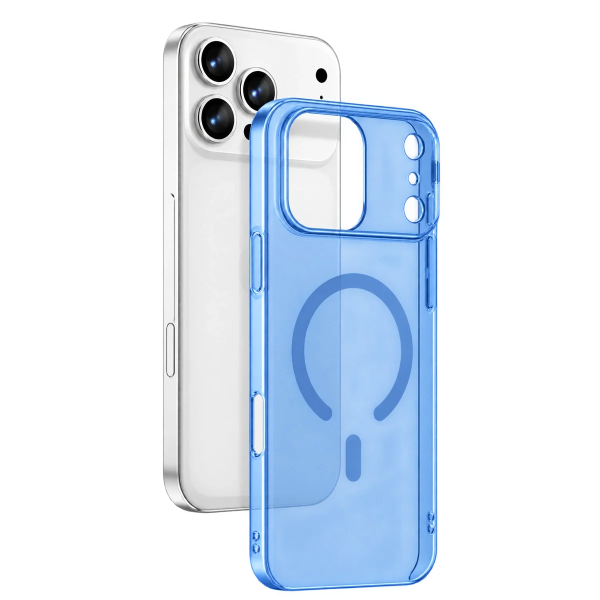 Apple İphone 18 Pro Max Combo Sert Şeffaf Magsafe Kapak - Açık Mavi Apple İphone 18 Pro Max Combo Sert Şeffaf Magsafe Kapak - Açık Mavi
