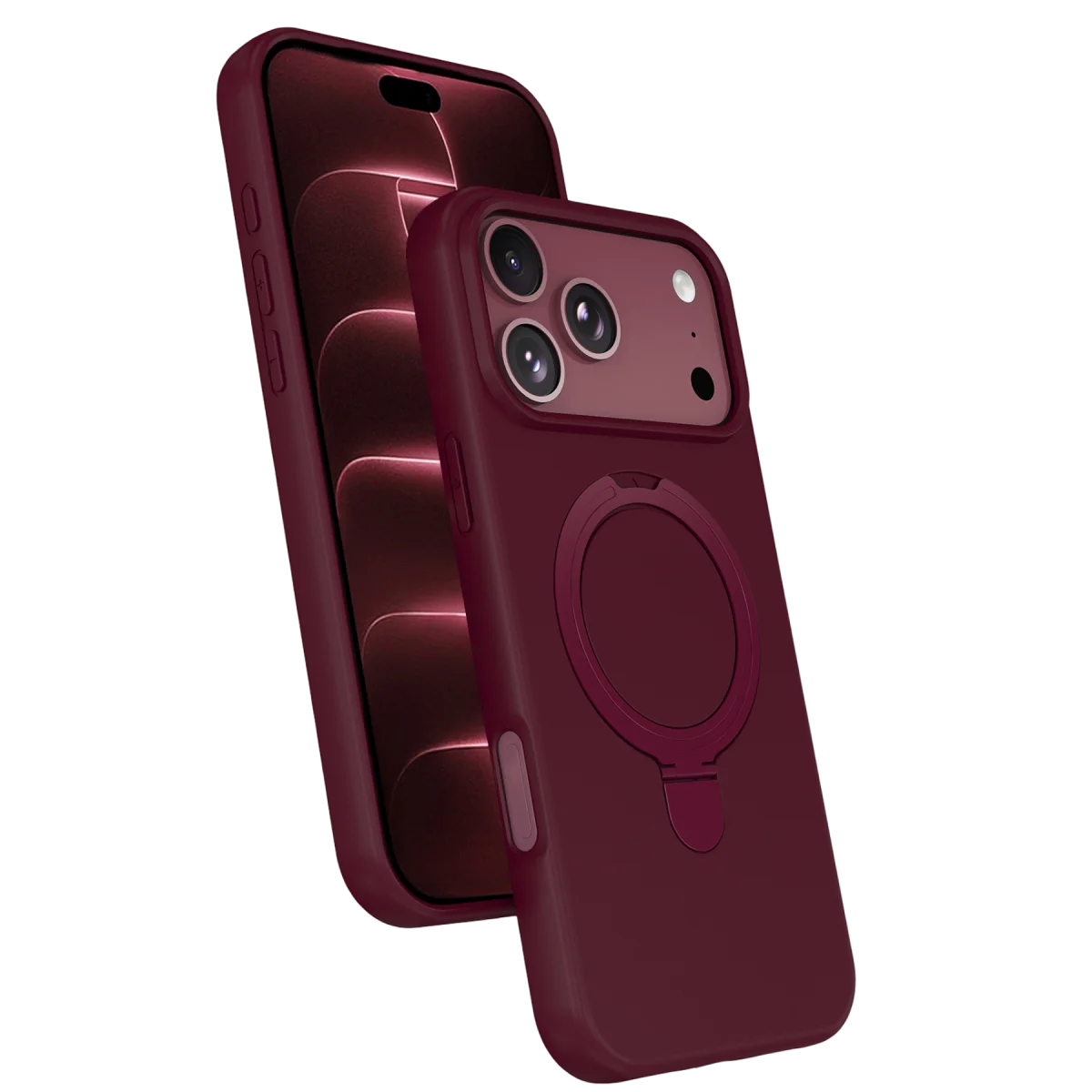 Apple iPhone 18 Pro Max Regal Magsafe Standlı Kapak - Bordo