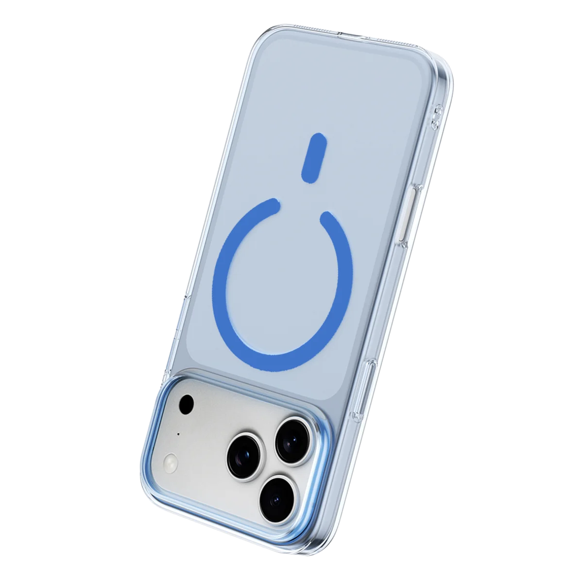 Apple iPhone 18 Pro Max Combo Sert Şeffaf Magsafe Kapak - Açık Mavi