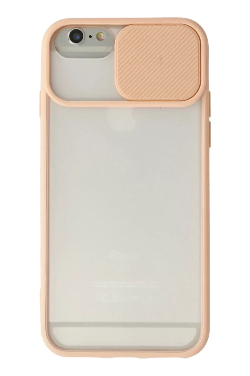 Apple iPhone 6 Kılıf Palm Buzlu Kamera Sürgülü Silikon - Pembe