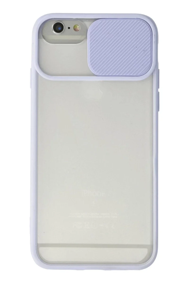 Apple iPhone 6 Kılıf Palm Buzlu Kamera Sürgülü Silikon - Lila