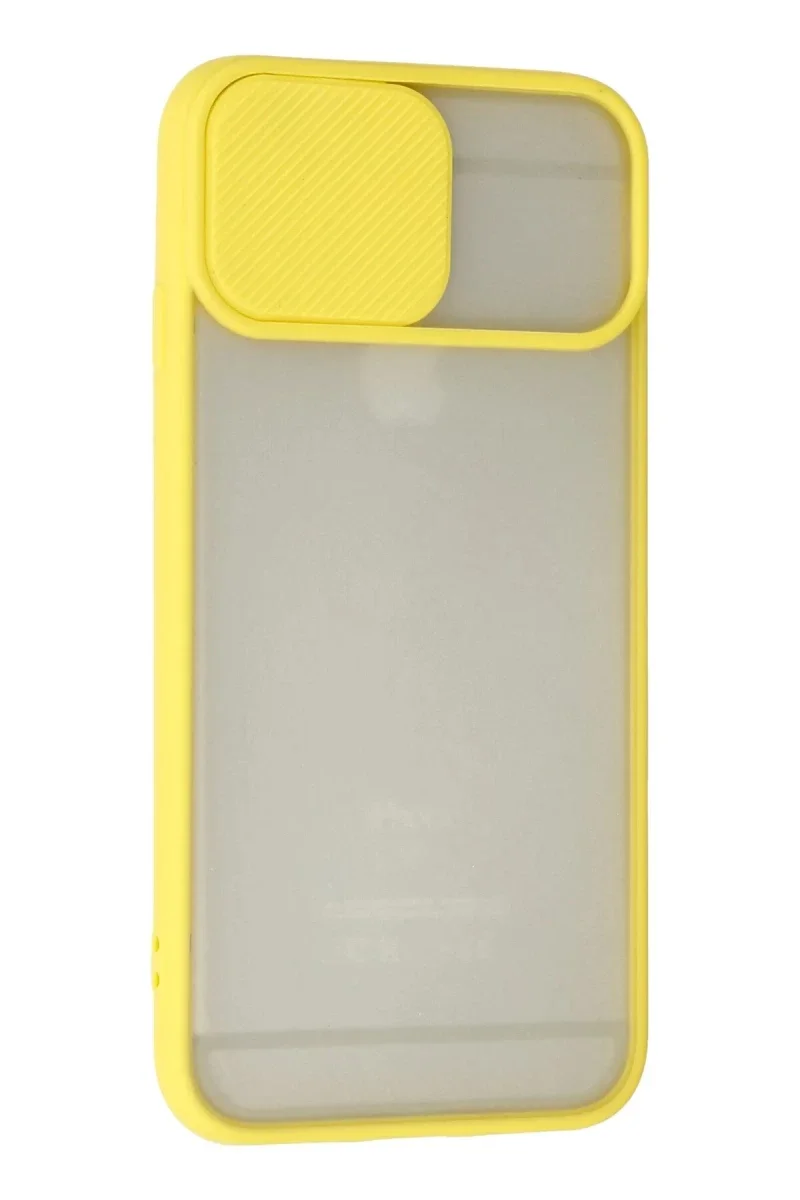 Apple iPhone 6 Kılıf Palm Buzlu Kamera Sürgülü Silikon - Sarı Apple iPhone 6 Kılıf Palm Buzlu Kamera Sürgülü Silikon - Sarı