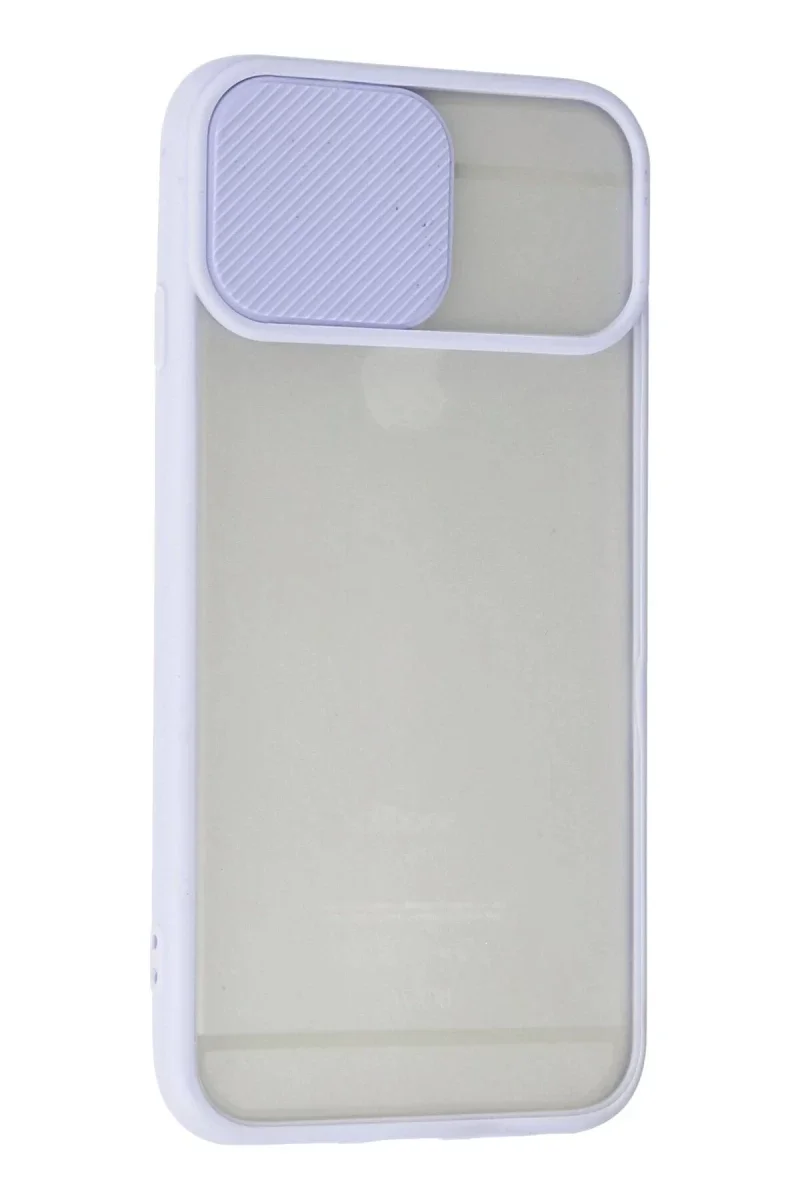 Apple iPhone 6 Kılıf Palm Buzlu Kamera Sürgülü Silikon - Lila