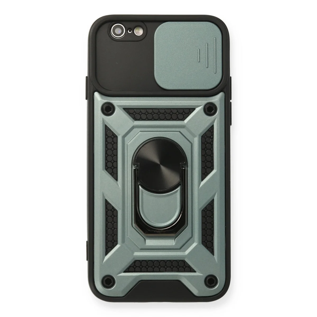 Apple İphone 6 Kılıf Pars Lens Yüzüklü Silikon - Yeşil Apple İphone 6 Kılıf Pars Lens Yüzüklü Silikon - Yeşil