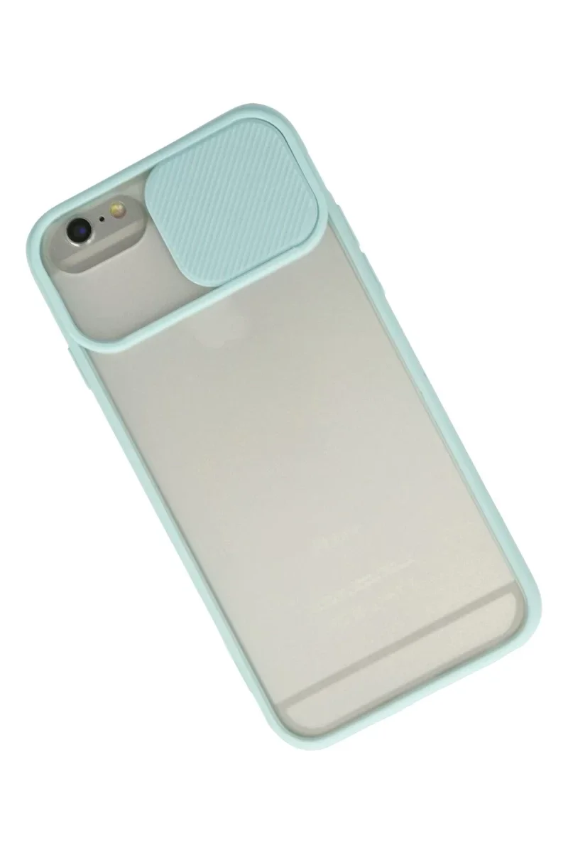 Apple iPhone 6 Kılıf Palm Buzlu Kamera Sürgülü Silikon - Turkuaz Apple iPhone 6 Kılıf Palm Buzlu Kamera Sürgülü Silikon - Turkuaz