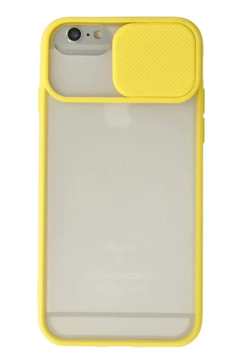 Apple iPhone 6 Plus Kılıf Palm Buzlu Kamera Sürgülü Silikon - Sarı Apple iPhone 6 Plus Kılıf Palm Buzlu Kamera Sürgülü Silikon - Sarı