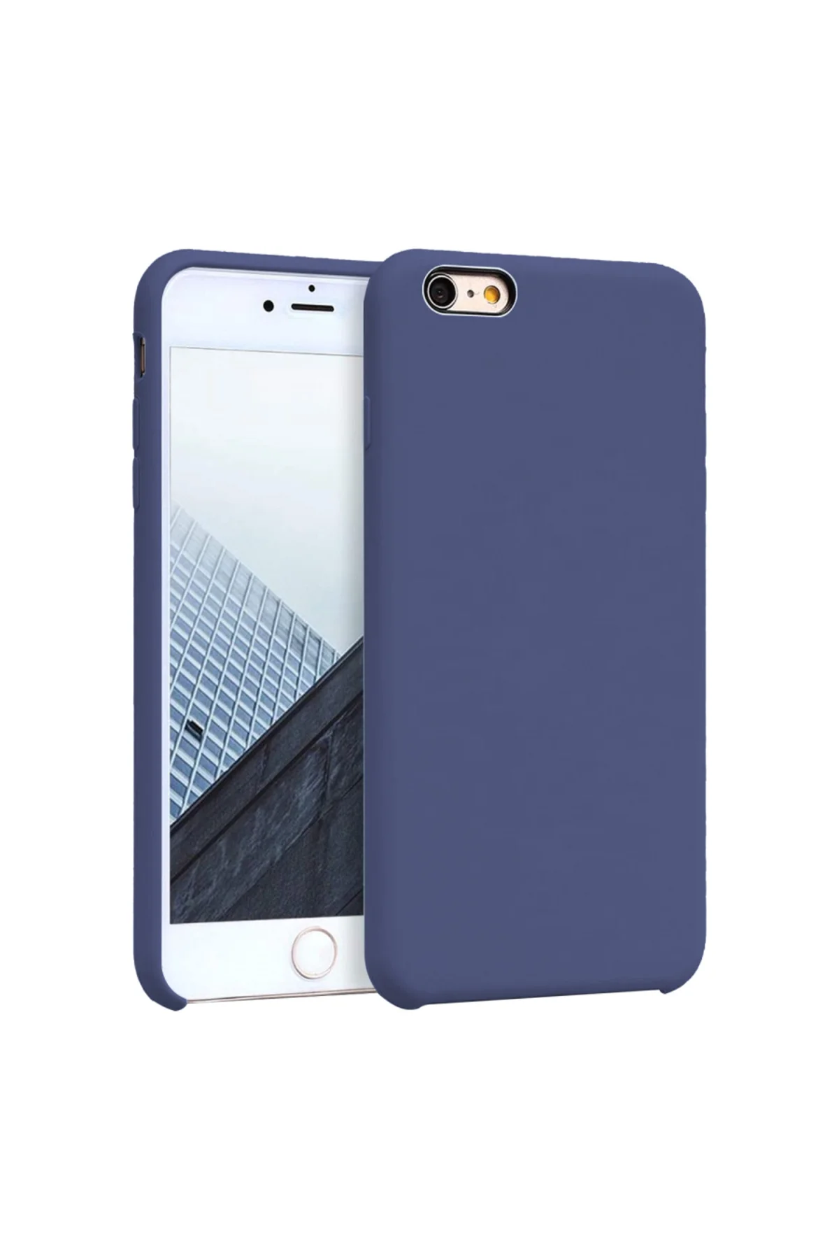 Apple iPhone 6 Plus İnce Mat Silikon Kılıf Lacivert