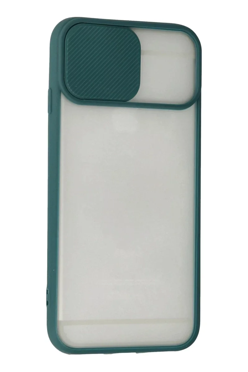 Apple iPhone 6 Plus Kılıf Palm Buzlu Kamera Sürgülü Silikon - Yeşil