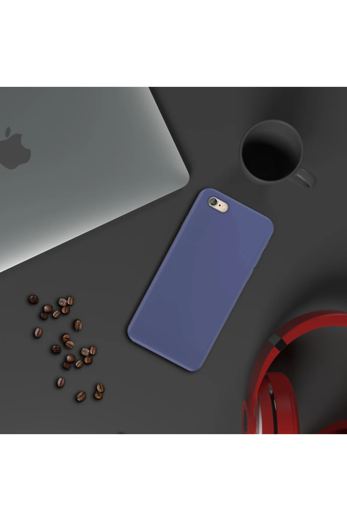 Apple iPhone 6 Plus İnce Mat Silikon Kılıf Lacivert