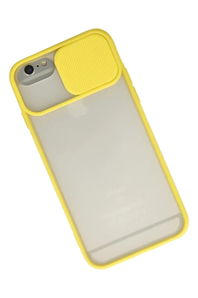Apple iPhone 6 Plus Kılıf Palm Buzlu Kamera Sürgülü Silikon - Sarı Apple iPhone 6 Plus Kılıf Palm Buzlu Kamera Sürgülü Silikon - Sarı