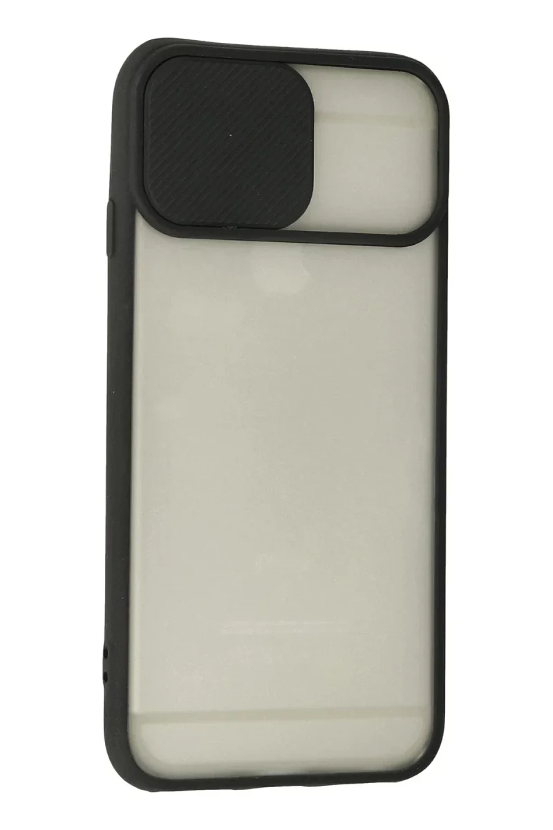 Apple iPhone 6 Plus Kılıf Palm Buzlu Kamera Sürgülü Silikon - Siyah