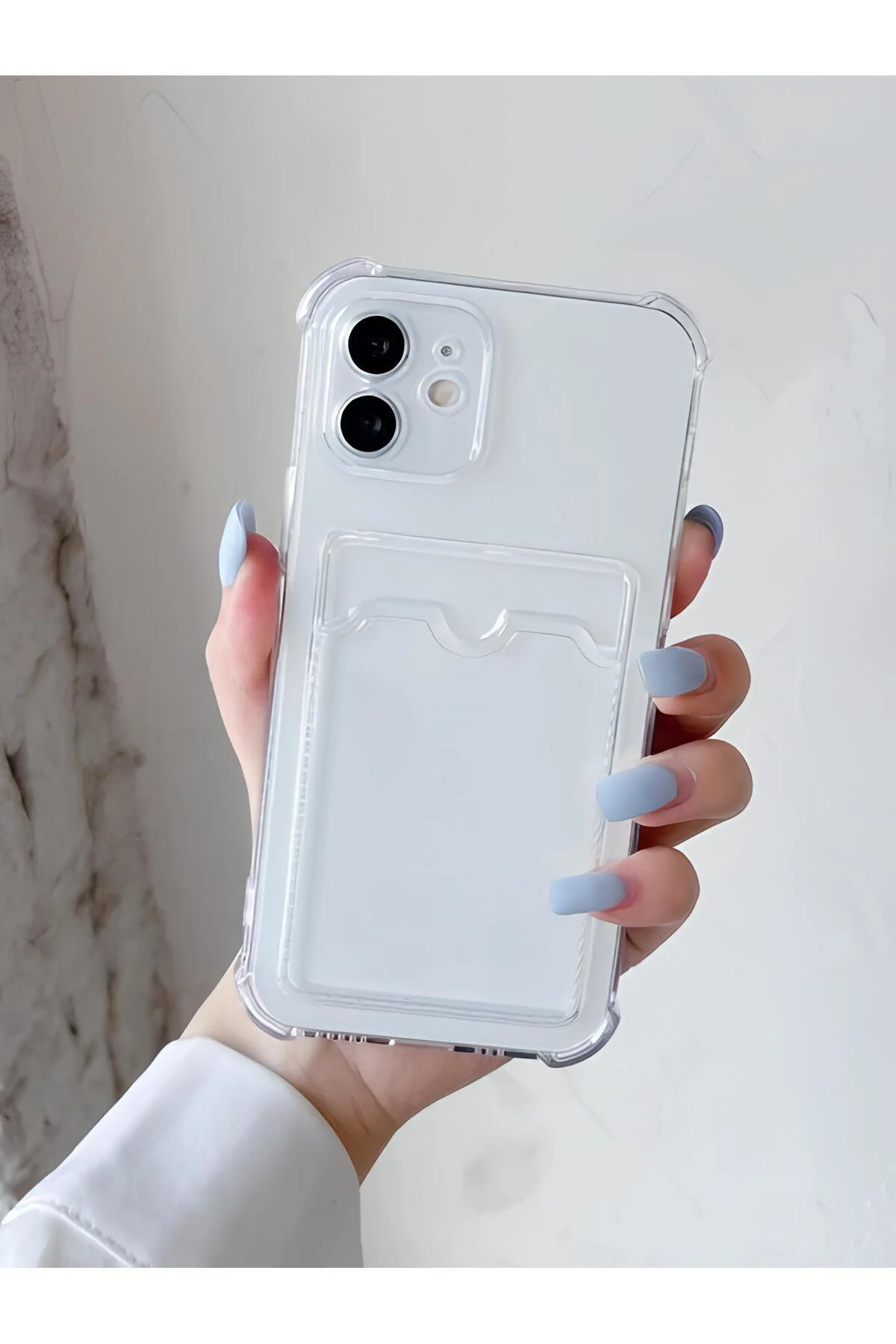 Apple iPhone 6 Transparent Kartlıklı Antişok Kılıf Şeffaf