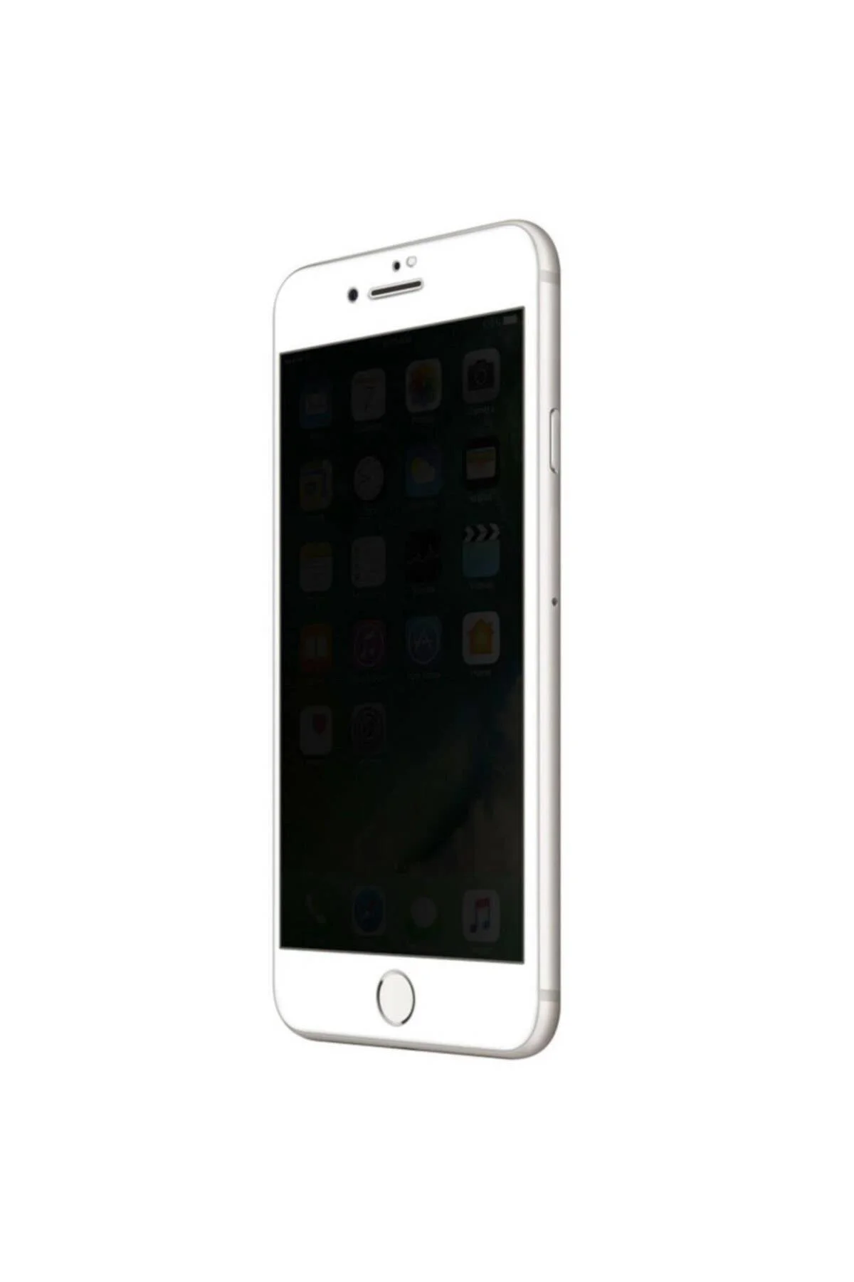 Apple iPhone 6S Gizli Kırılmaz cam Privacy Tam Kaplayan Beyaz