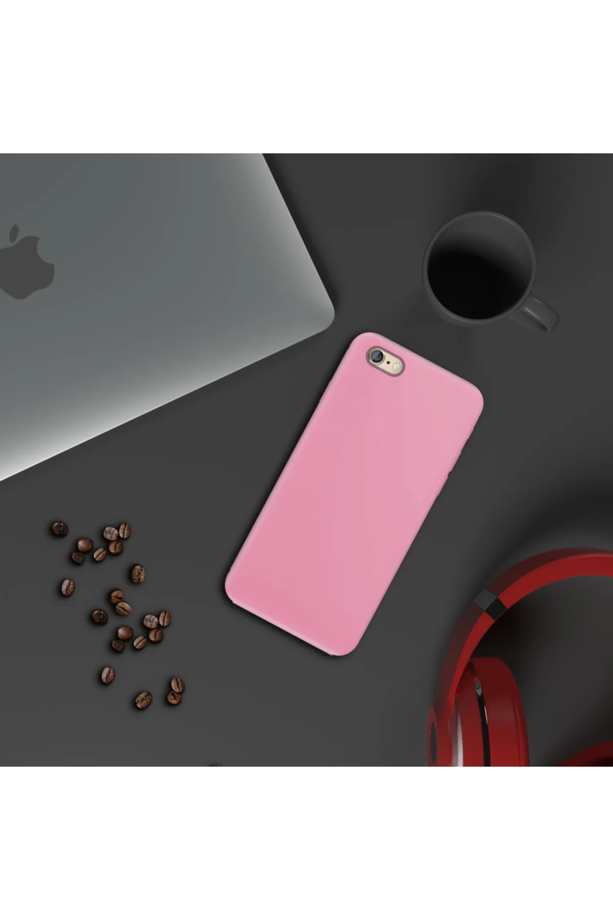 Apple iPhone 6S İnce Mat Silikon Kılıf Pembe