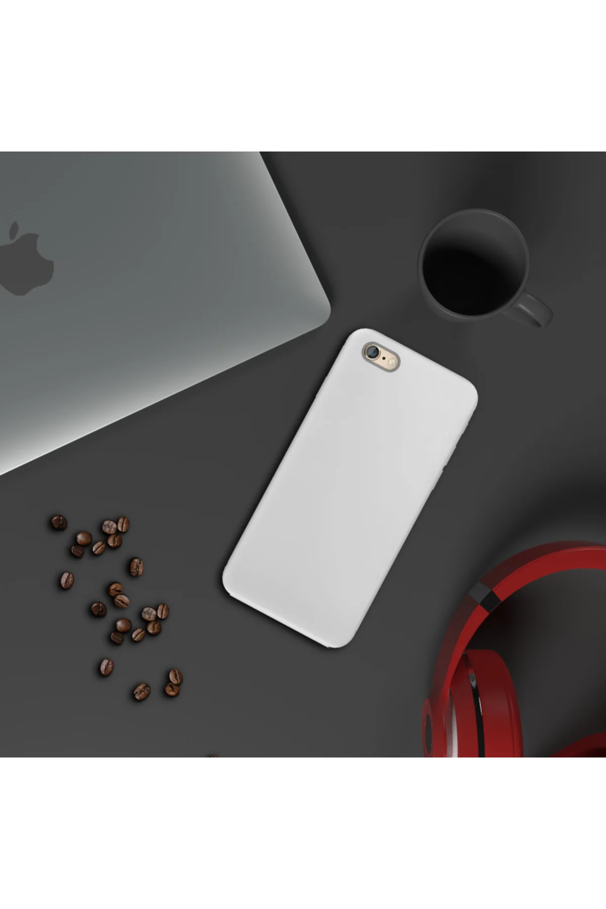 Apple iPhone 6S İnce Mat Silikon Kılıf Beyaz