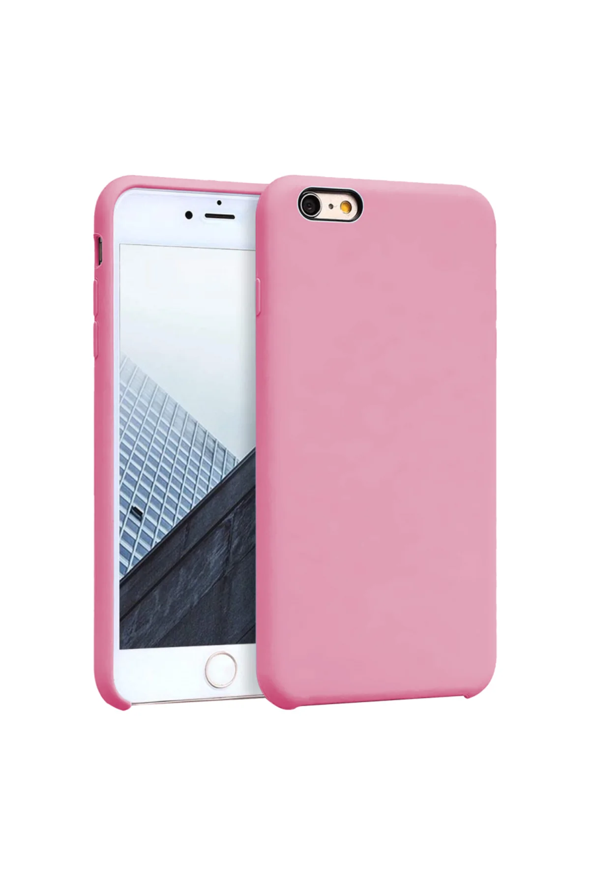 Apple iPhone 6S İnce Mat Silikon Kılıf Pembe