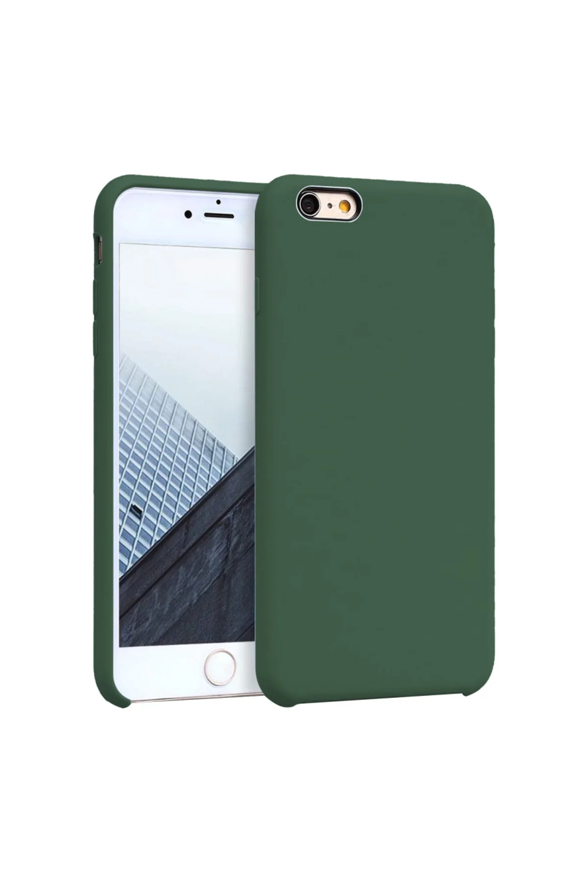 Apple iPhone 6S İnce Mat Silikon Kılıf Haki