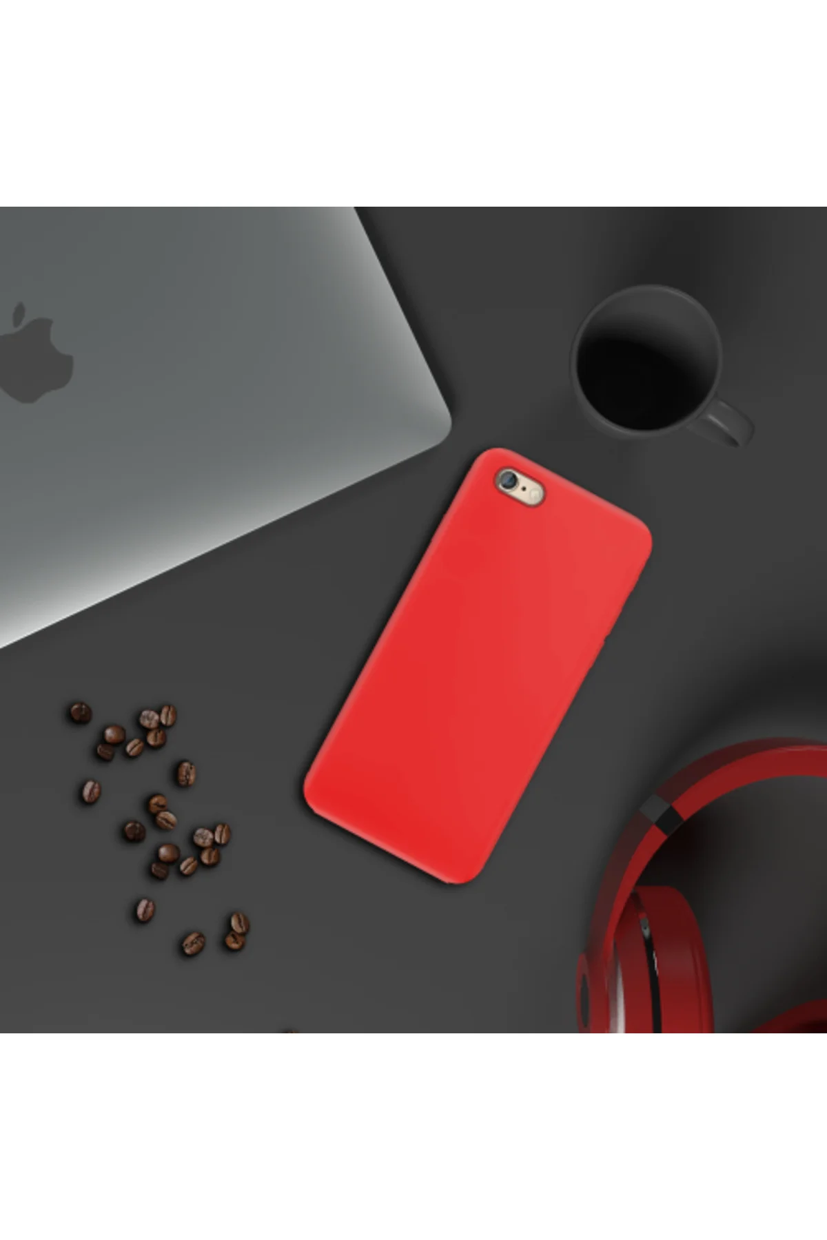 Apple iPhone 6S İnce Mat Silikon Kılıf Kırmızı Apple iPhone 6S İnce Mat Silikon Kılıf Kırmızı
