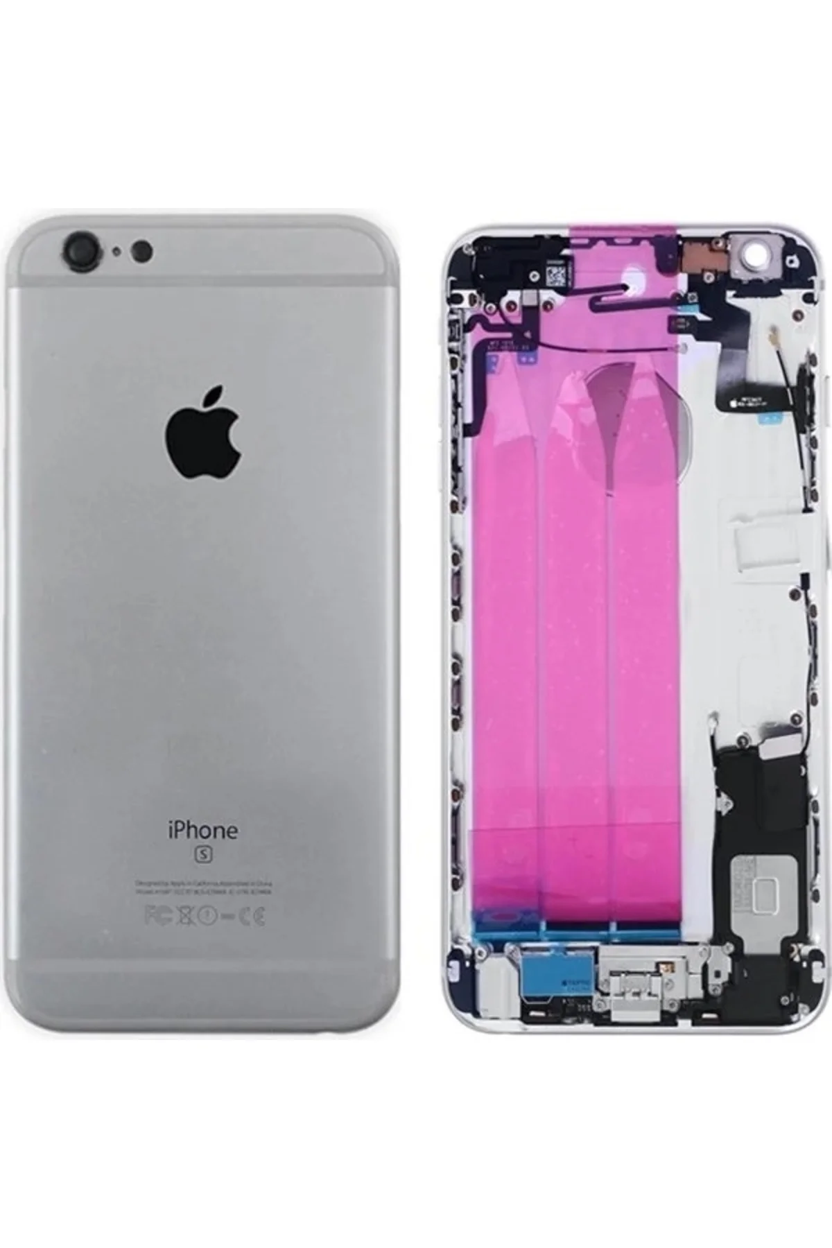 Apple İphone 6S Plus Full Dolu Kasa Kapak + Tamir Seti Gümüş Gri Apple İphone 6S Plus Full Dolu Kasa Kapak + Tamir Seti Gümüş Gri