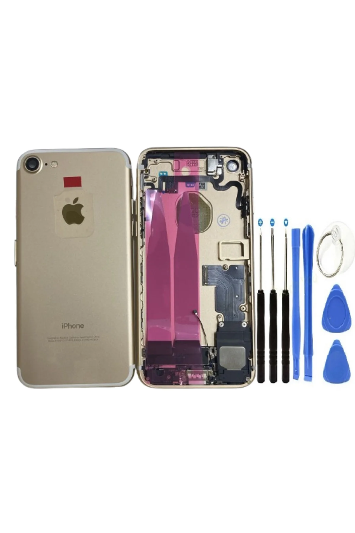 Apple İphone 7 full Dolu Kasa Kapak + Tamir Seti Kırmızı