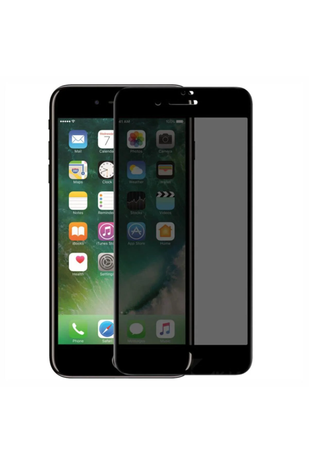 Apple iPhone 7 Gizli Kırılmaz cam Privacy Tam Kaplayan Siyah