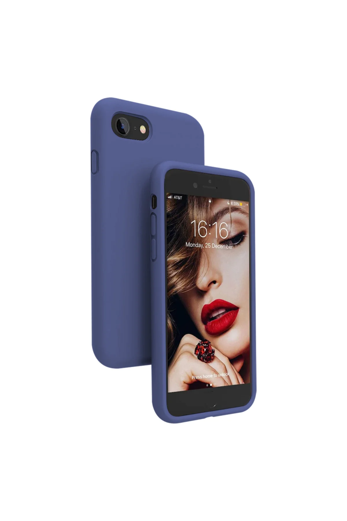 Apple iPhone 7 İnce Mat Silikon Kılıf Lacivert Apple iPhone 7 İnce Mat Silikon Kılıf Lacivert