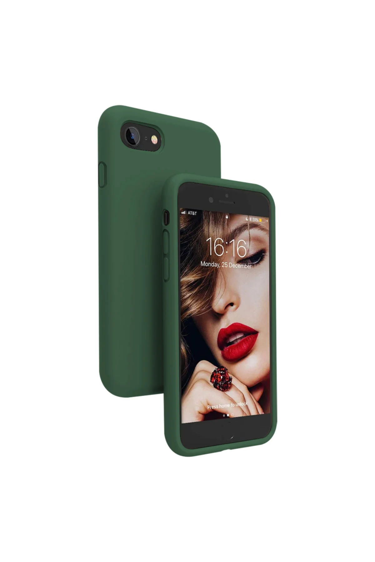 Apple iPhone 7 İnce Mat Silikon Kılıf Haki