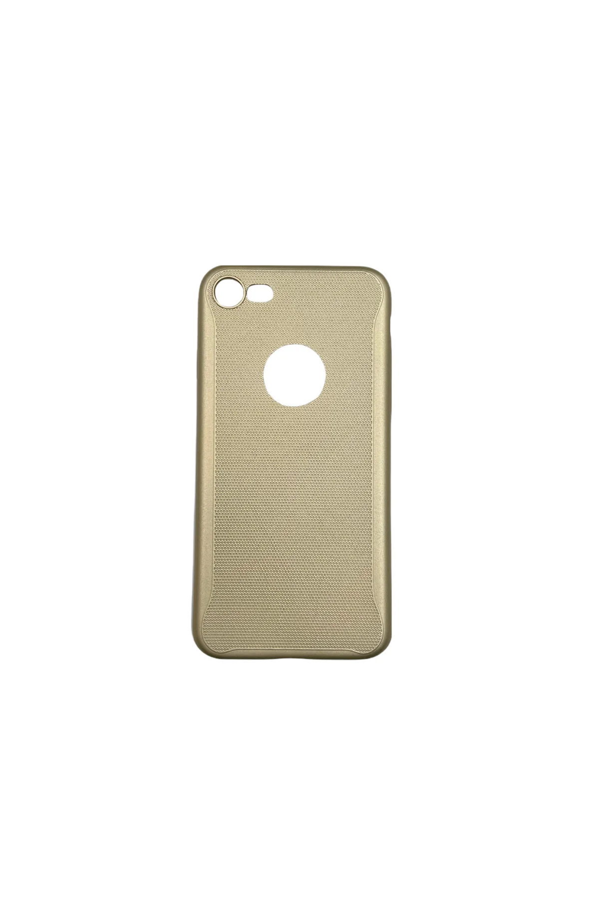 Apple iPhone 7 İnce Mat Detaylı Silikon Kılıf Gold