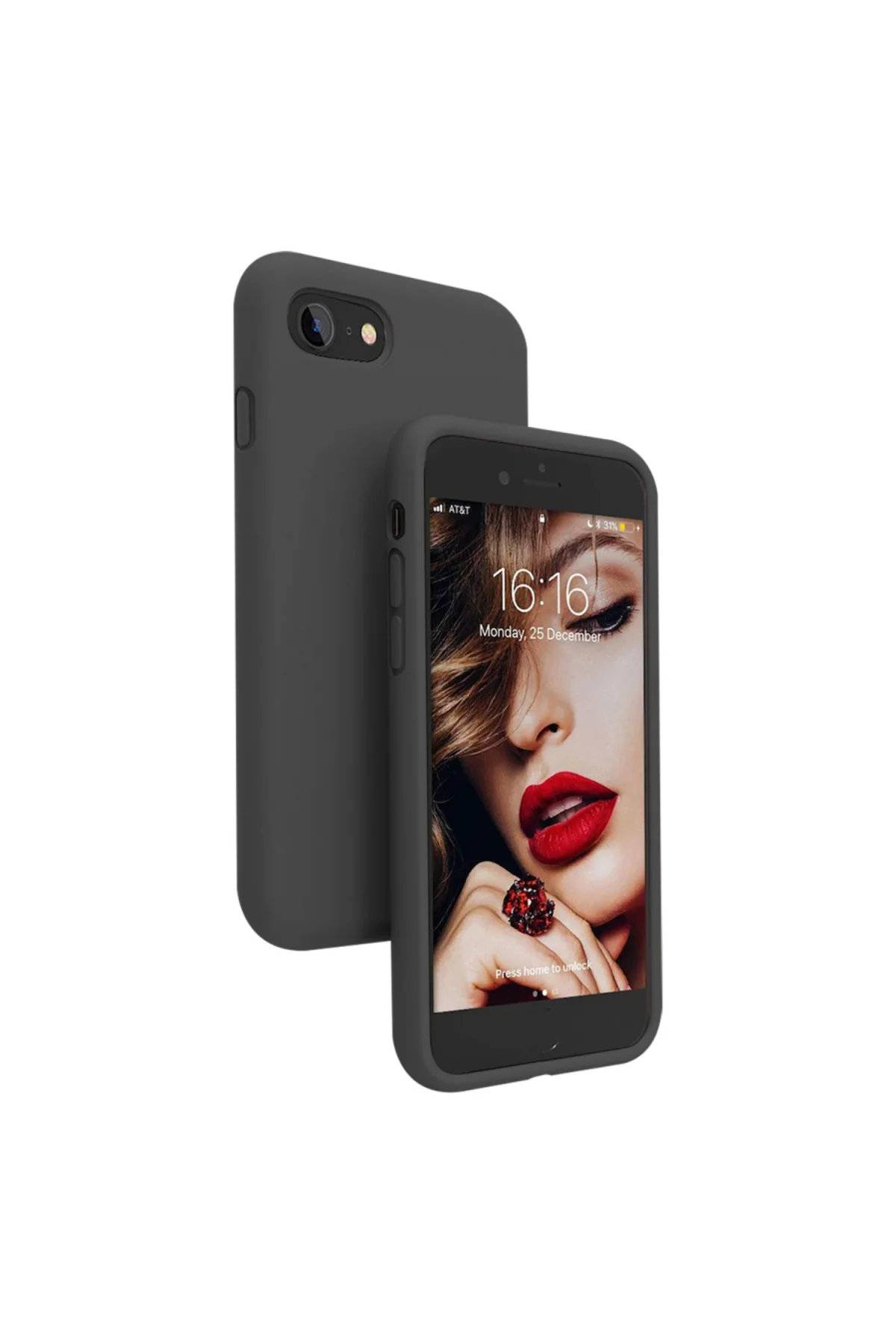 Apple iPhone 7 İnce Mat Silikon Kılıf Siyah