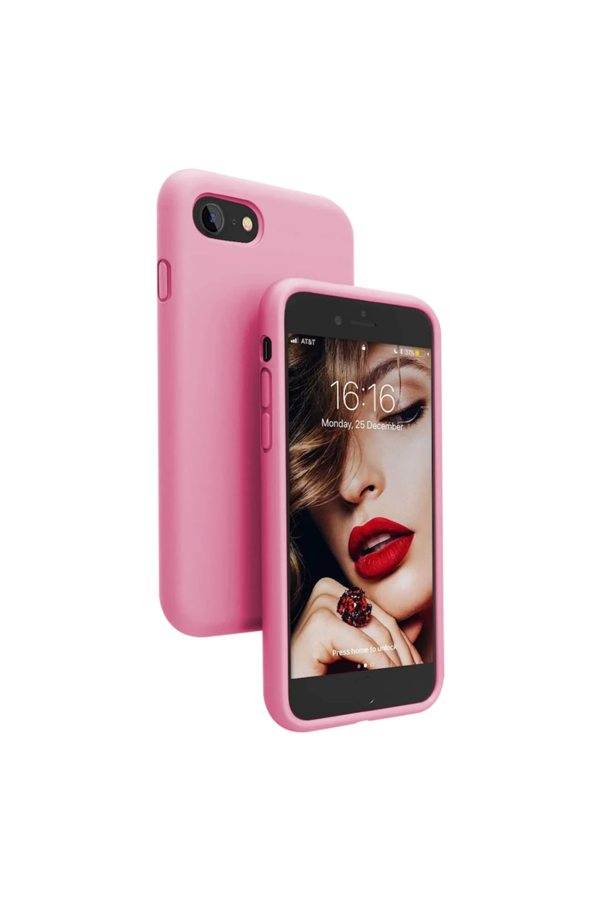 Apple iPhone 7 İnce Mat Silikon Kılıf Pembe Apple iPhone 7 İnce Mat Silikon Kılıf Pembe