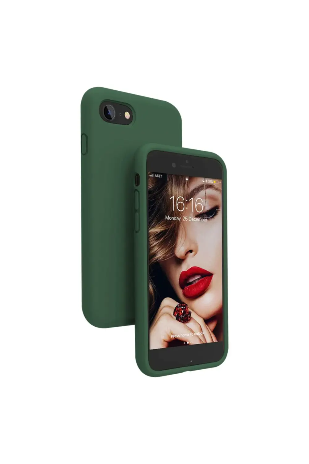 Apple iPhone 7 İnce Mat Silikon Kılıf Haki