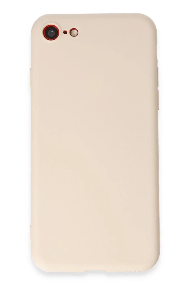 Apple iPhone 7 Kılıf First Silikon - Krem