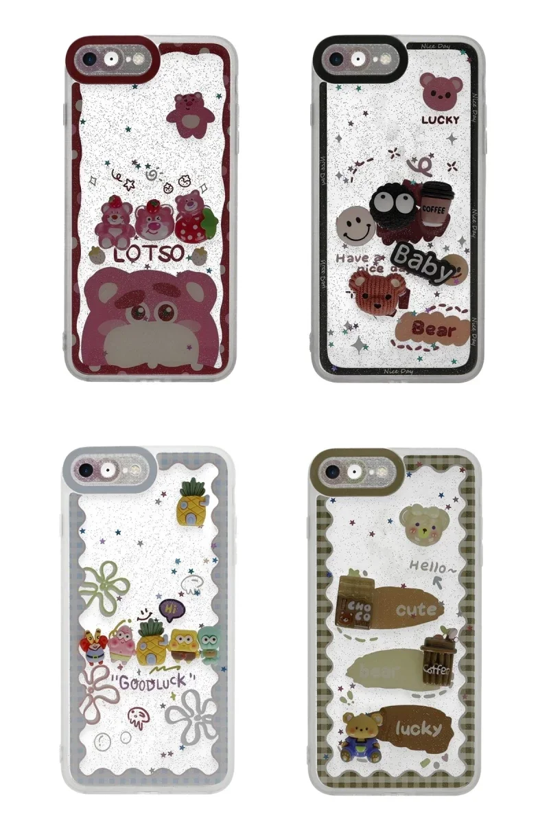 Apple iPhone 7 Kılıf Sweet Desenli Silikon Kapak - Pembe Apple iPhone 7 Kılıf Sweet Desenli Silikon Kapak - Pembe