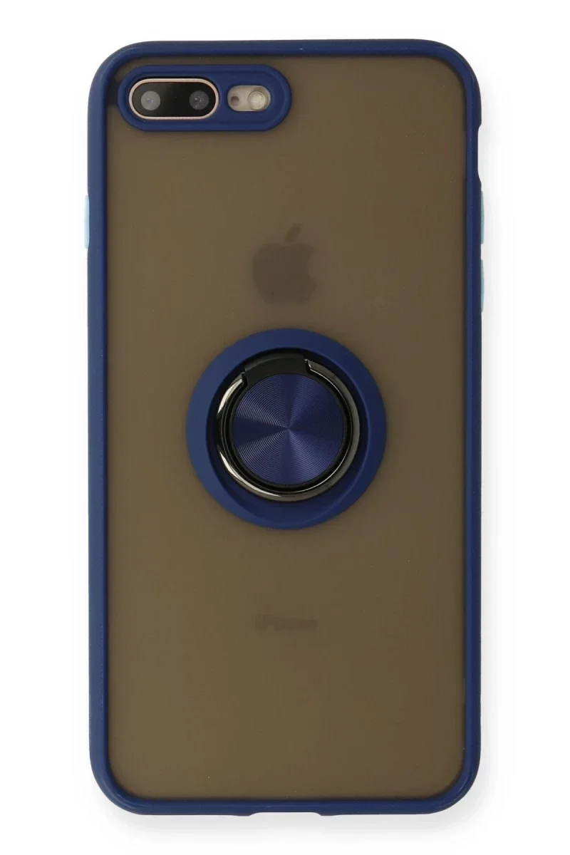 Apple iPhone 7 Plus Kılıf Montreal Yüzüklü Silikon Kapak - Lacivert Apple iPhone 7 Plus Kılıf Montreal Yüzüklü Silikon Kapak - Lacivert