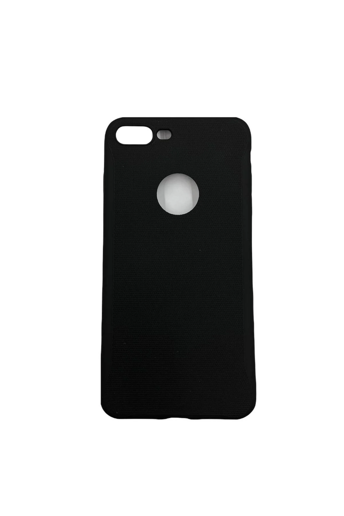 Apple iPhone 7 Plus İnce Mat Detaylı Silikon Kılıf Siyah