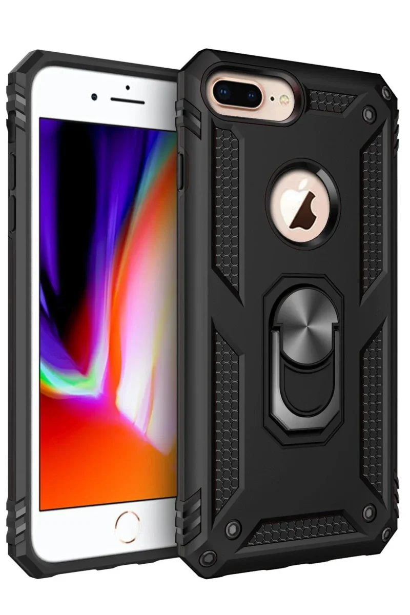 Apple iPhone 7 Plus Kılıf Sofya Yüzüklü Silikon Kapak - Siyah Apple iPhone 7 Plus Kılıf Sofya Yüzüklü Silikon Kapak - Siyah