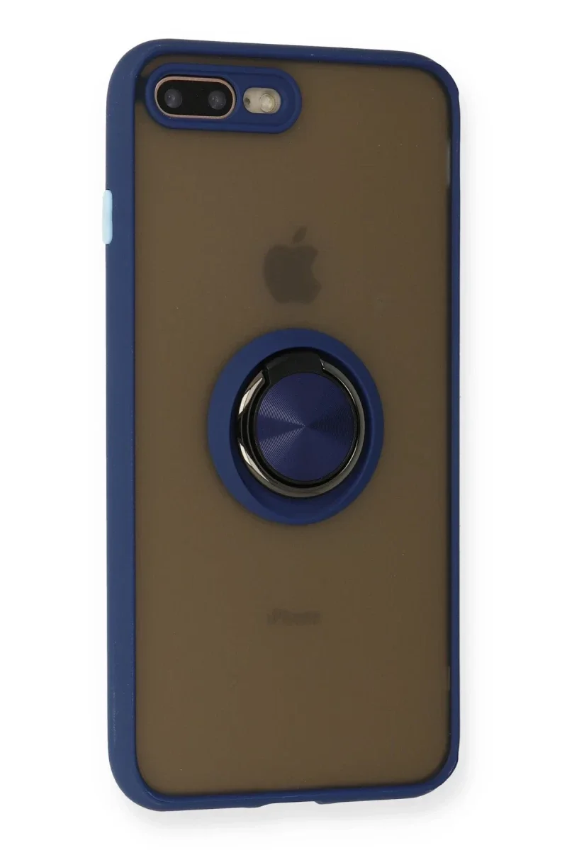 Apple iPhone 7 Plus Kılıf Montreal Yüzüklü Silikon Kapak - Lacivert Apple iPhone 7 Plus Kılıf Montreal Yüzüklü Silikon Kapak - Lacivert