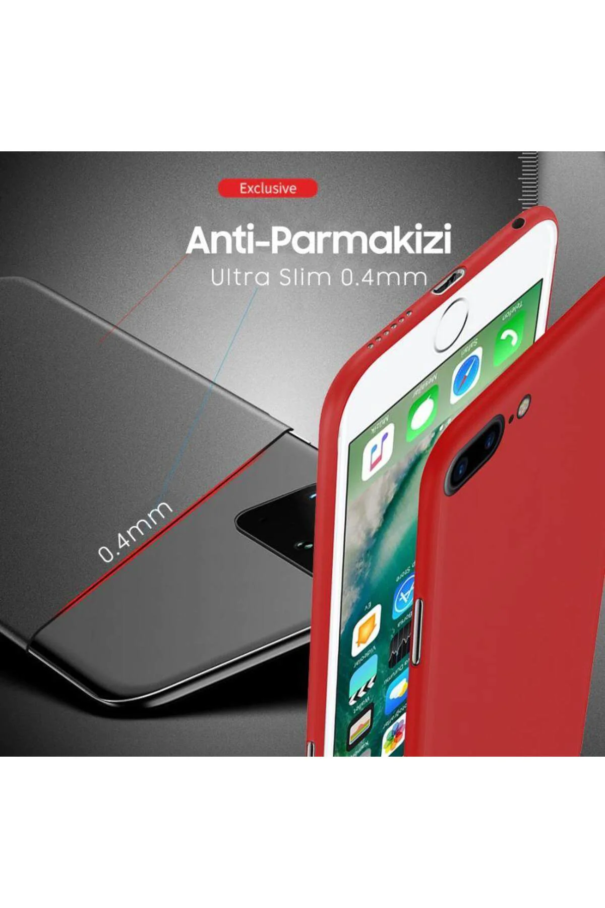 Apple iPhone 8 Plus Ultra Slim Lüx Kılıf Siyah Apple iPhone 8 Plus Ultra Slim Lüx Kılıf Siyah