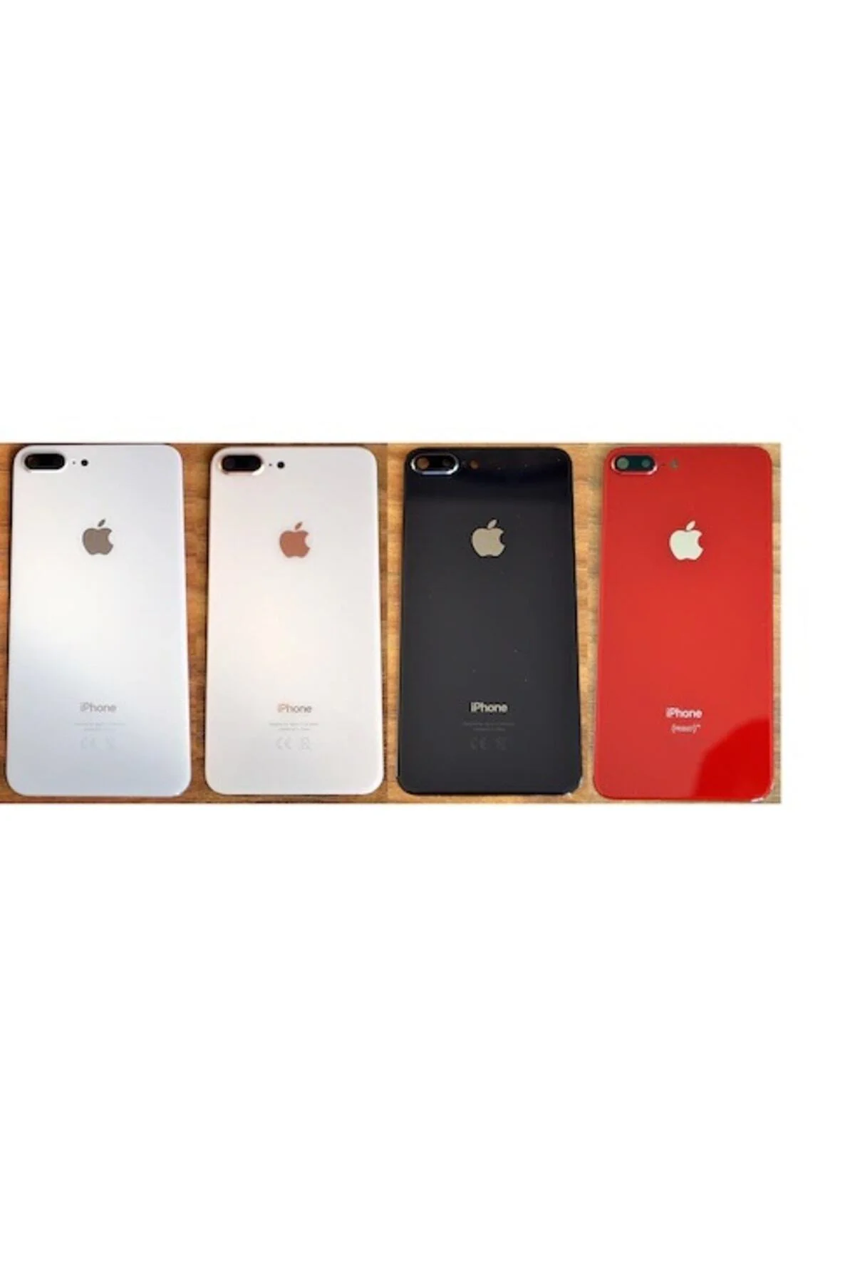 Apple iPhone 8 Plus Arka Pil Batarya Kapak Cam Kamera Lensli Siyah