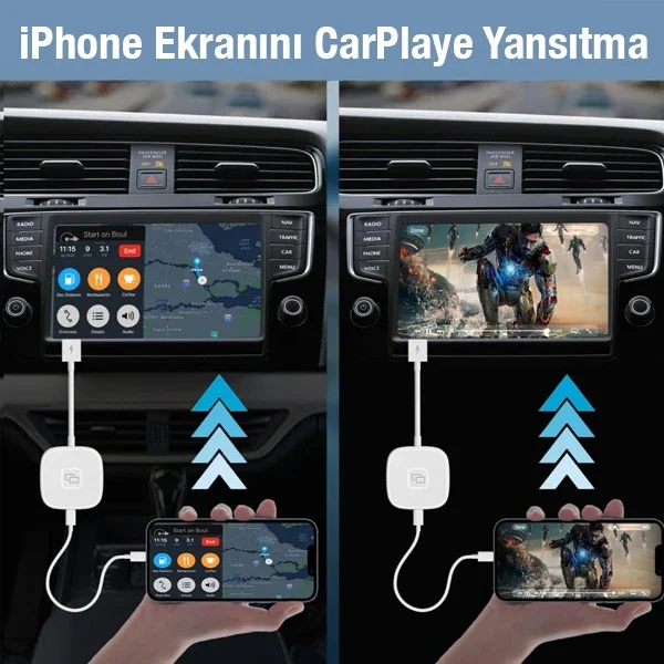 Apple iPhone USB+Lightning Carplay Mirror Adaptör Çevirici -Youtu Apple iPhone USB+Lightning Carplay Mirror Adaptör Çevirici -Youtu