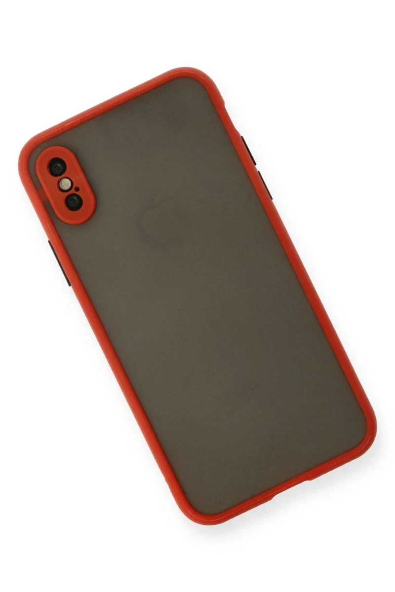 Apple iPhone X Kılıf Montreal Silikon Kapak - Kırmızı Apple iPhone X Kılıf Montreal Silikon Kapak - Kırmızı