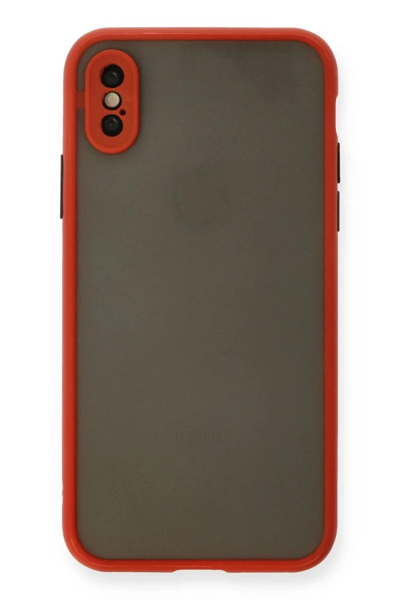 Apple iPhone X Kılıf Montreal Silikon Kapak - Kırmızı Apple iPhone X Kılıf Montreal Silikon Kapak - Kırmızı