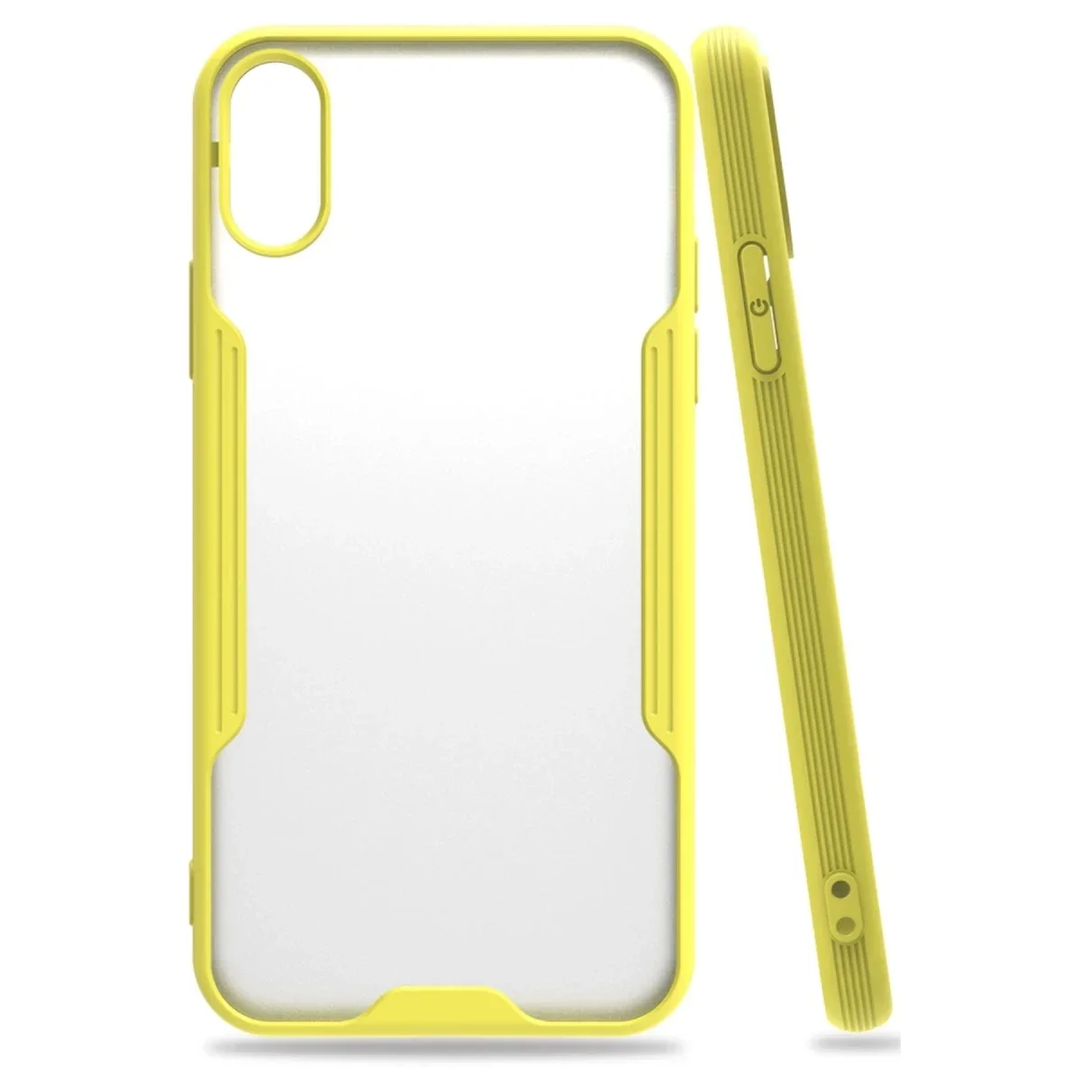 Apple iPhone X Kılıf Platin Silikon - Sarı Apple iPhone X Kılıf Platin Silikon - Sarı