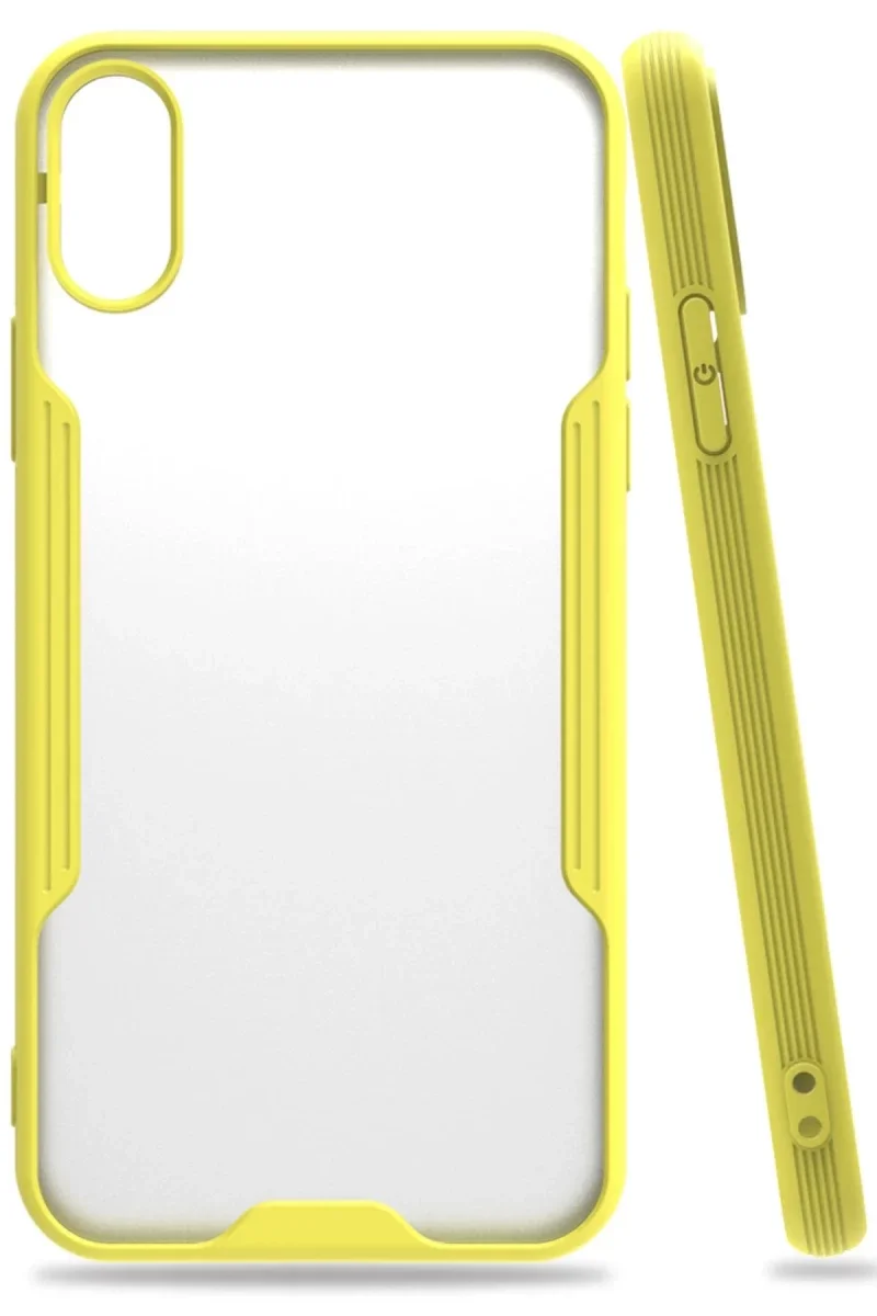 Apple iPhone X Kılıf Platin Silikon - Sarı Apple iPhone X Kılıf Platin Silikon - Sarı