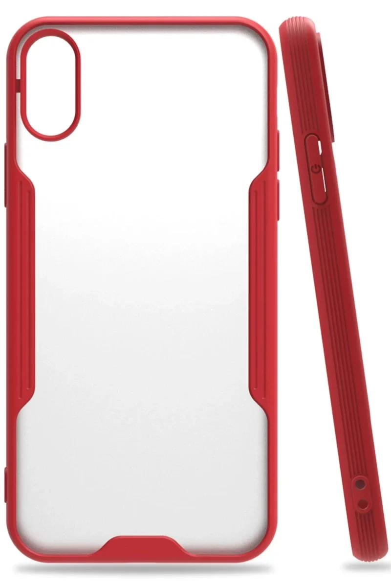 Apple iPhone X Kılıf Platin Silikon - Kırmızı Apple iPhone X Kılıf Platin Silikon - Kırmızı